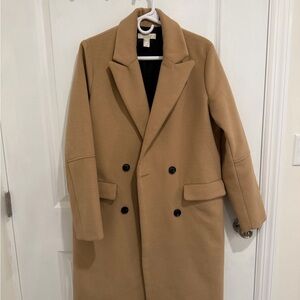 Forever 21 Tan Double-Breasted Pea Coat